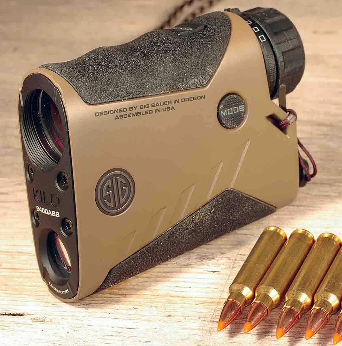 Ballistic information can be downloaded to a KILO2400ABS rangefinder so it also displays compensation for distance and wind at a specific range.